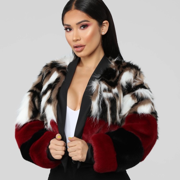 FashionNova - “Be Fur Real Colourblock Jacket” - Picture 3 of 4